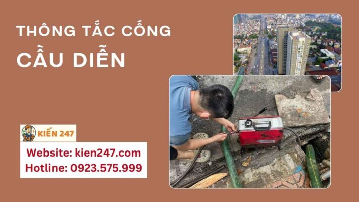 thông tắc cống tại cầu diễn