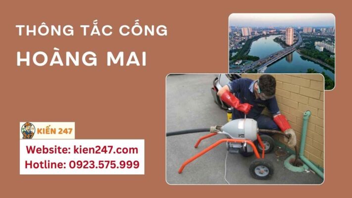 Thông tắc cống tại Hoàng Mai