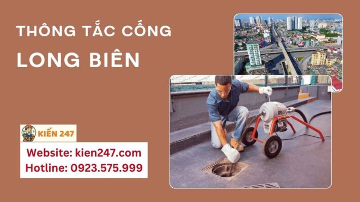 Thông tắc cống tại Long Biên