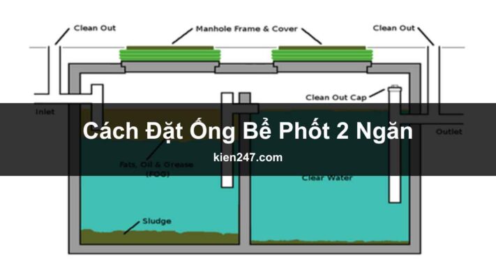 Cách Đặt Ống Bể Phốt 2 Ngăn Đúng Kỹ Thuật (Sơ Đồ + Độ Dốc)