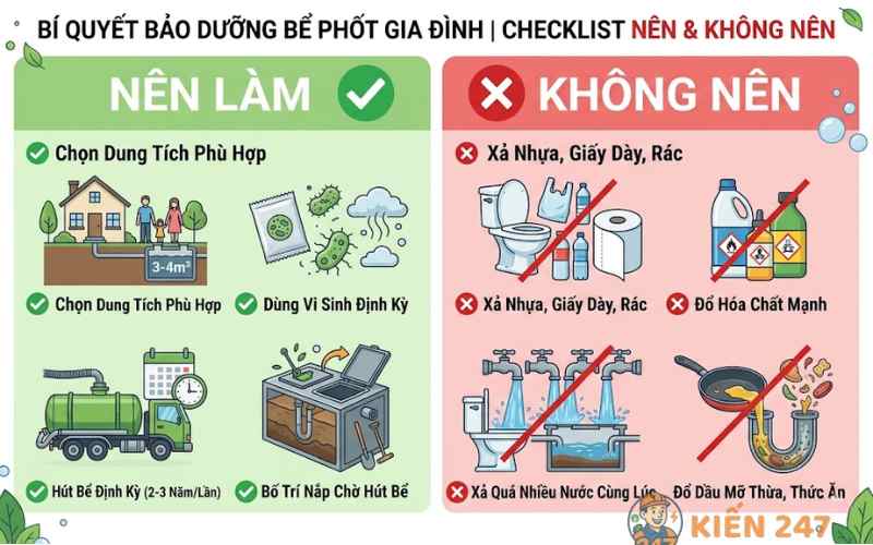 Những lưu ý khi lựa chọn và sử dụng bể phốt đúng cách trong gia đình