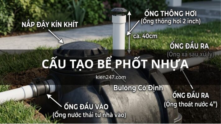 Cấu tạo chi tiết của bể phốt nhựa