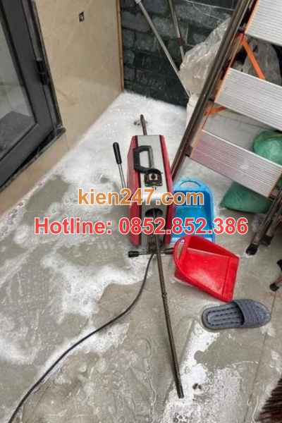 Máy lò xo thông tắc cống tại Hải An